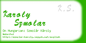karoly szmolar business card