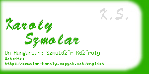 karoly szmolar business card